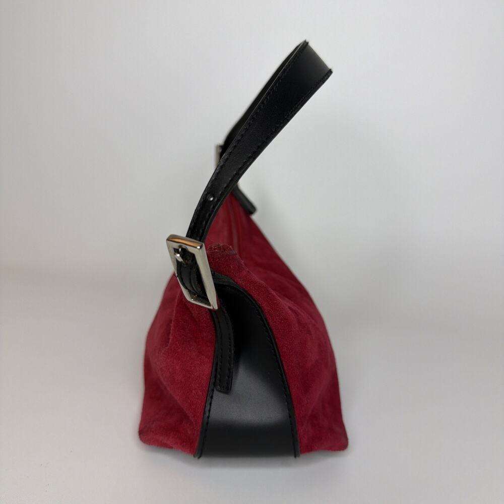 Kathy Ireland Y2K Mini Small Handbag Purse Red Leather Suede - Picture 3 of 16